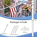 White Flag Poles for Outside House - 5ft Tangle Free Flag Pole for House,Heavy Duty Metal Flagpole Hardware for 3x5 American Flags,Outdoor Flagpoles Mount for Porch,Car,Truck,Boat (without Bracket)