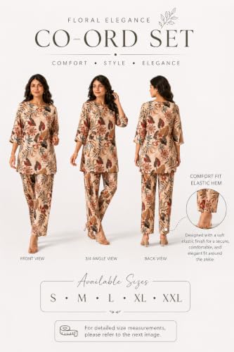 Image of RANGRIKA.in Co-ord Set for Women Stylish | Kurta Set for | Short Kurti with Palazzo | Ethnic Jaipuri Kurti Set | Kurti Palazzo Set | Salwar Suit