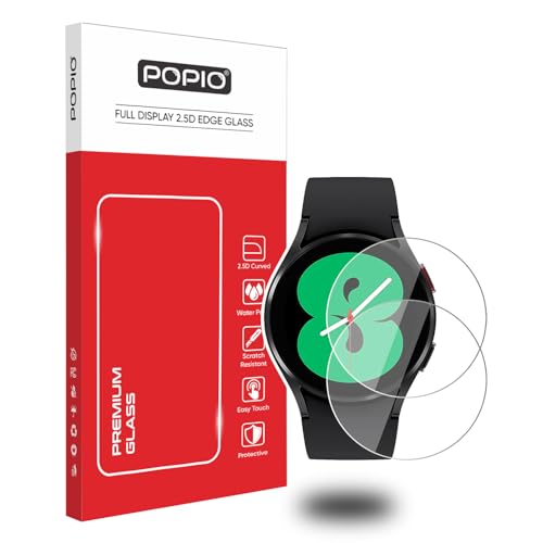 Image of POPIO Military-Grade Gorilla Tempered Glass Screen Protector for Samsung Galaxy Watch 4 /5 / 6 /7 (44mm) (1.4 inch inch), Pack of 2