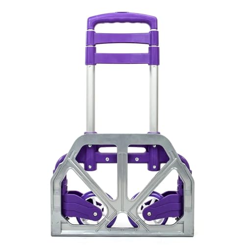 Carretilla plegable portátil de aluminio color púrpura miniatura 3