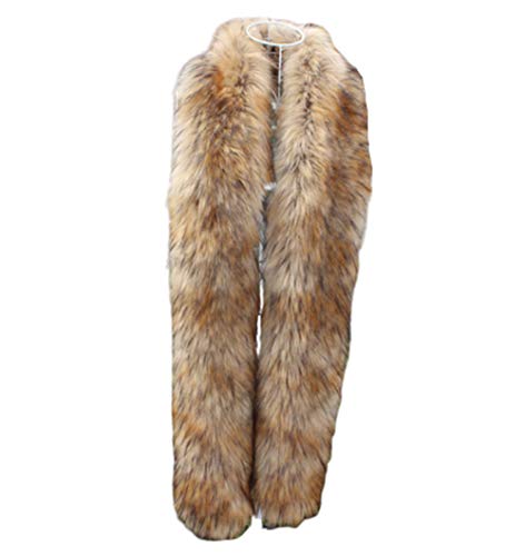 Long Men Women Faux Fur Collar Winter Warm Wrap Stole Scarf Shawl Shrug