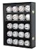 20 Baseball or Cube Display Case Cabinet, with 98% UV Protection. with Lock and Keys (Black Finish Solid Wood)