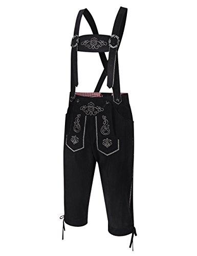 Clearlove Men's Oktoberfest German Bavarian Lederhosen Costume Black S - Thumbnail 2