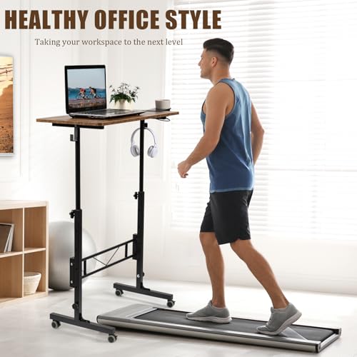 Image of SIDUCAL Standing Desk Adjustable Height, Rustic Brown