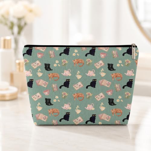 Cat Gifts Makeup Bag Travel Pouch, Gifts for Cat Lovers, Cute Cats Stuff Lined Cosmetic Bag Toiletry Bag, Cats Themed Gift for Women Girls Niece Daughter, Makeup Pouch for Travel Birthday