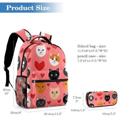 Lot de 2 sacs à dos garçons filles avec trousse à crayons pour le collège - 2