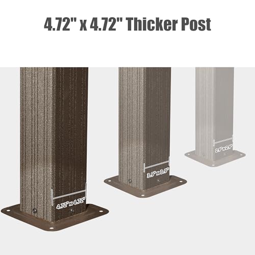 Domi 14' X 22' Hardtop Gazebo Outdoor Metal Gazebo Canopy with Galvanized Steel Double Roof, Aluminum Frame, Curtains and Netting for Patio, Deck, Garden, Brown - Image 4