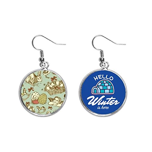 Pendientes de gota estilo joyería fina con detalles de caballo de Pascua multicolor