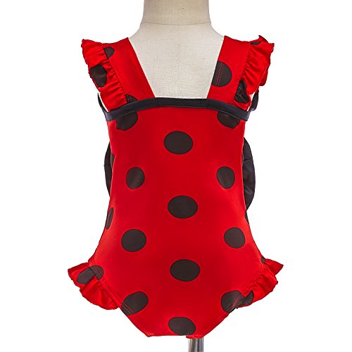 Dressy Daisy Girls Ladybug Red & Black Polka Dots One Piece Bathing Suit Swimsuit Swimwear2