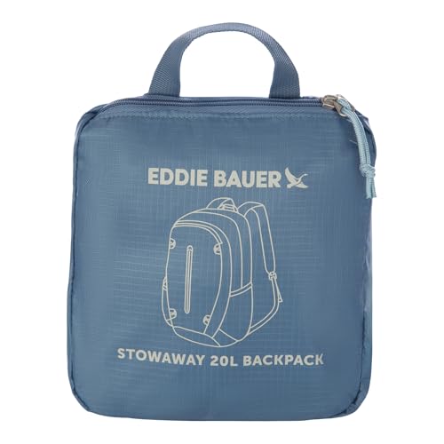 Image of Eddie Bauer Stowaway Packable Backpack | Travel | Outdoor | Lightweight | Foldable | Durable | Ripstop Polyester | 20L - Blue Tile