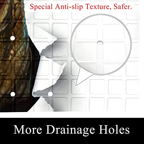 Tapis de bain antidérapant avec ventouses et trous de drainage