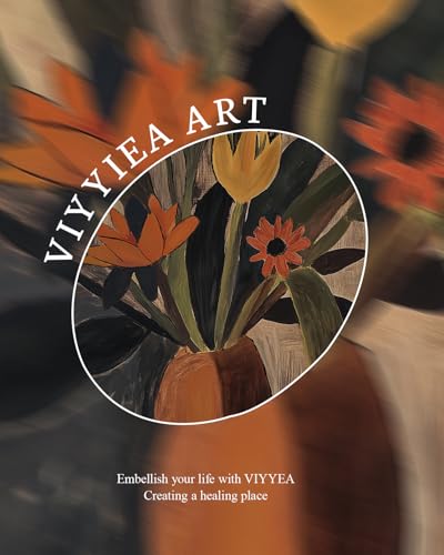 Image of VIYYIEA Vintage Gold Framed Wall Art for Living Room, Flowers Canvas Prints Home Decor, Oil Painting Picture, Bedroom Wall Decor Gifts for Friends or Family -【Tulip and Lemon】-(16L x 12W)