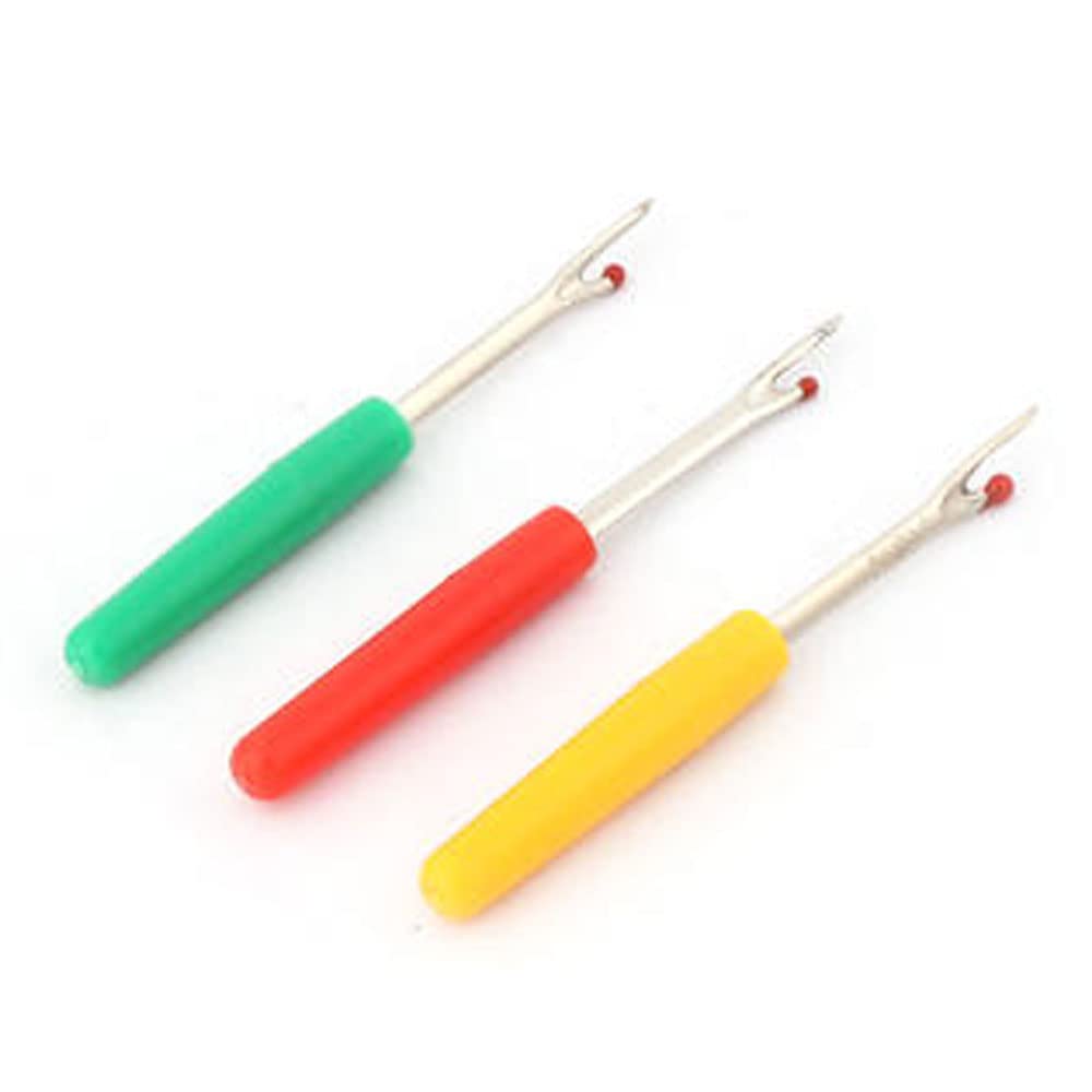 Tiny Deal Colorful Plastic Handle Craft Thread Cutter Seam Ripper Stitch Unpicked Sewing Tool for Home Supplies- 3Pcs, Multicolour