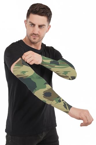 Image of Arm Sleeve For Men women Fully Stretchable Sun UV Ray Dust Protection Bike Riding Cycling Gloves Cricket Golf Football Soft Hand Gloves sleeves