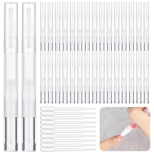 Homaisson 50 Pack 3ml Transparent Twist Pen with Pipettes, Empty ...