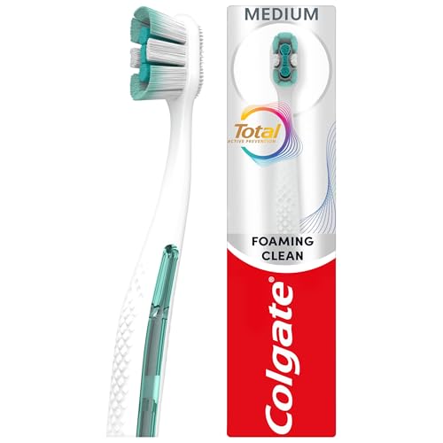 Colgate Total Active Prevention Foaming Clean Toothbrush Active Prevention Rapid Foaming Action High-Density Bristles Reaches Hard-to-Clean Places Recyclable Packaging
