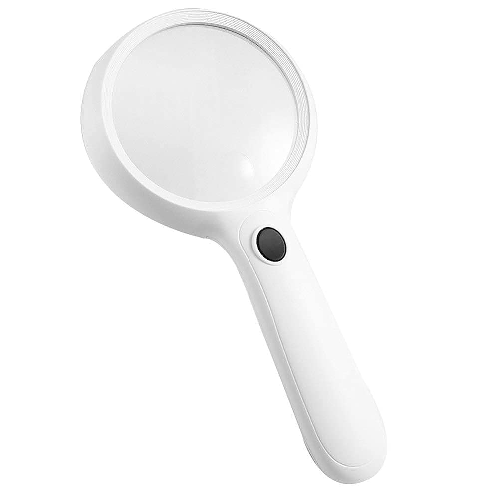 asdchZen Magnifying Glass,With Light 14 Led Illuminated Magnifier With 30X Magnification Lightweight Handheld Magnifying Glass,For Reading Inspection Hobbies Magnifier/Whi
