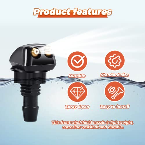 Goothx US-WASHER NOZZLES 2Pcs Front Windshield Washer Nozzles, Front Windshield Washer Nozzle Kit And Fluid Hose, Windshield Washer Nozzles Wiper Spray Fit thumb #4