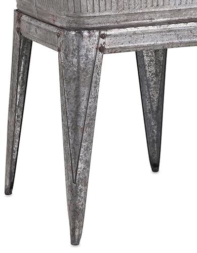 Benjara Multi Functional Galvanized Metal Tub on Stand, Gray