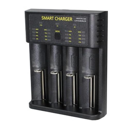 VoltShine Cargador Universal de Baterías Ni-Cd/Ni-Mh, compatible con diversas capacidades, ideal para recargar pilas recargables y prolongar su vida útil.