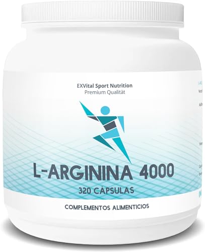EXVital L arginina 4000 de alta dosis, 320 cápsulas, 2 3 meses de curso, aminoácidos semiesenciales