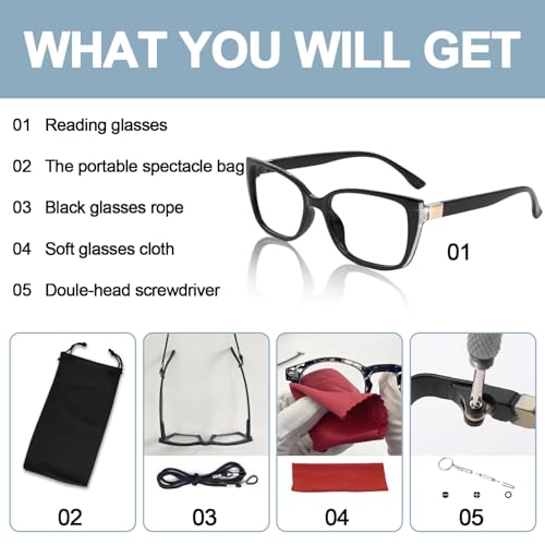 Image of OCCI CHIARI Reading Glasses For Women Oversized Reader 1.0 1.5 2.0 2.5 3.0 3.5 4.0 5.0 6.0