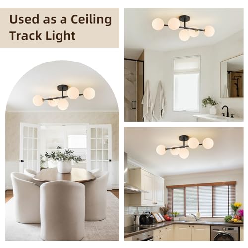 Image of Black Bathroom Vanity Light Fixture,5 Lights Mid Century Modern Wall Sconce
