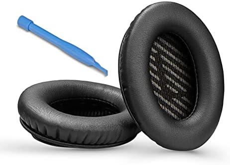Premium Replacement QC35 Ear Pads / QC35 ii Ear Pads Cushions Compatible with Bose QuietComfort 35 (QC35) / Bose QuietComfort 35 ii (QC35 ii) Headphones (Black). Great Cushion Comfort and Durability