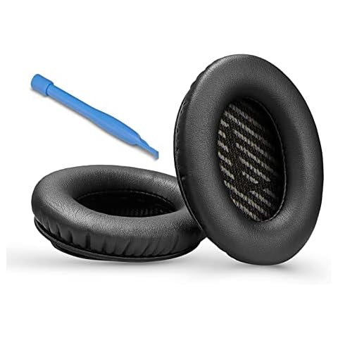 Premium Replacement QC35 earpads / QC35 ii earpads Cushions Compatible with Bose QuietComfort 35 (QC35) / Bose QuietComfort 35 ii (QC35 ii) Headphones (Black). Great Cushion Comfort and Durability Cover