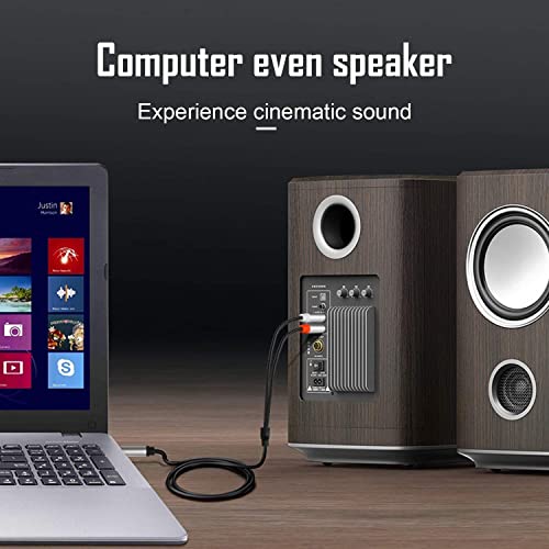 Digitnow 3.5Mm 1/8" Trs To Dual 6.35Mm 1/4" Ts Mono Stereo Y-Cable Splitter Cord For Smartphone, Computer, Cd Player, Speakers And Home Systems Amplifier, 6.6Ft #TOP6