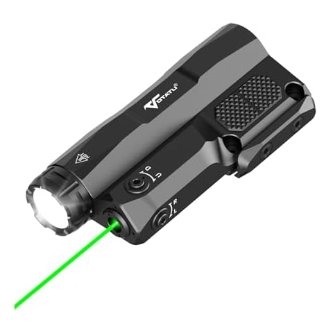 VOTATU M6LP-G High Output Light and Laser Combo Built-in Easy Touch Pad Switch, Rechargeable 3000 LM Flashlight and IIIA Class Green Laser Beam Compatible with Picatinny M-LOK Cover