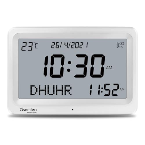 Azan Clock for USA-Automatic Worldwide Digital 8 Azan Prayer Sounds Islamic Wall and Desk Clock