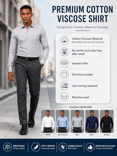Image of Appel Touch Men's Cotton Blend Formal Shirt Full Sleeves