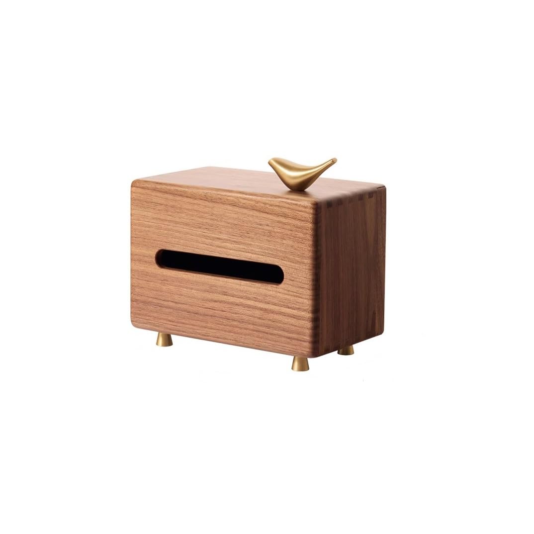 GTHTUHFD Tissue Paper Box Black Walnut Tissue Box Living Room Retro Paper Box, Coffee Table Tissue Paper Napkin Solid Wood Storage Box Bulk Tissues Boxes