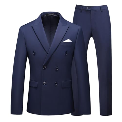Traje de 2 piezas para hombre estilo sakko vintage con blazer de acabados premium lisos