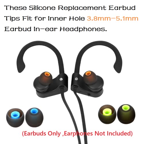 Image of Earbud Silicone Ear Tips Replacement Earbuds Gels for Popular In-Ear Headphones Other Inner Hole 3.8mm - 5.1mm 9 Pairs S /M /L