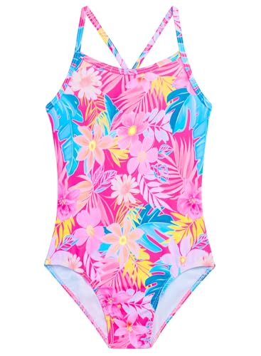 Image of Girls Swimsuit One Piece Bathing Suit with Adjustable Straps Cute Little Kids Swimming Suits Beach Swimwear 4T-12