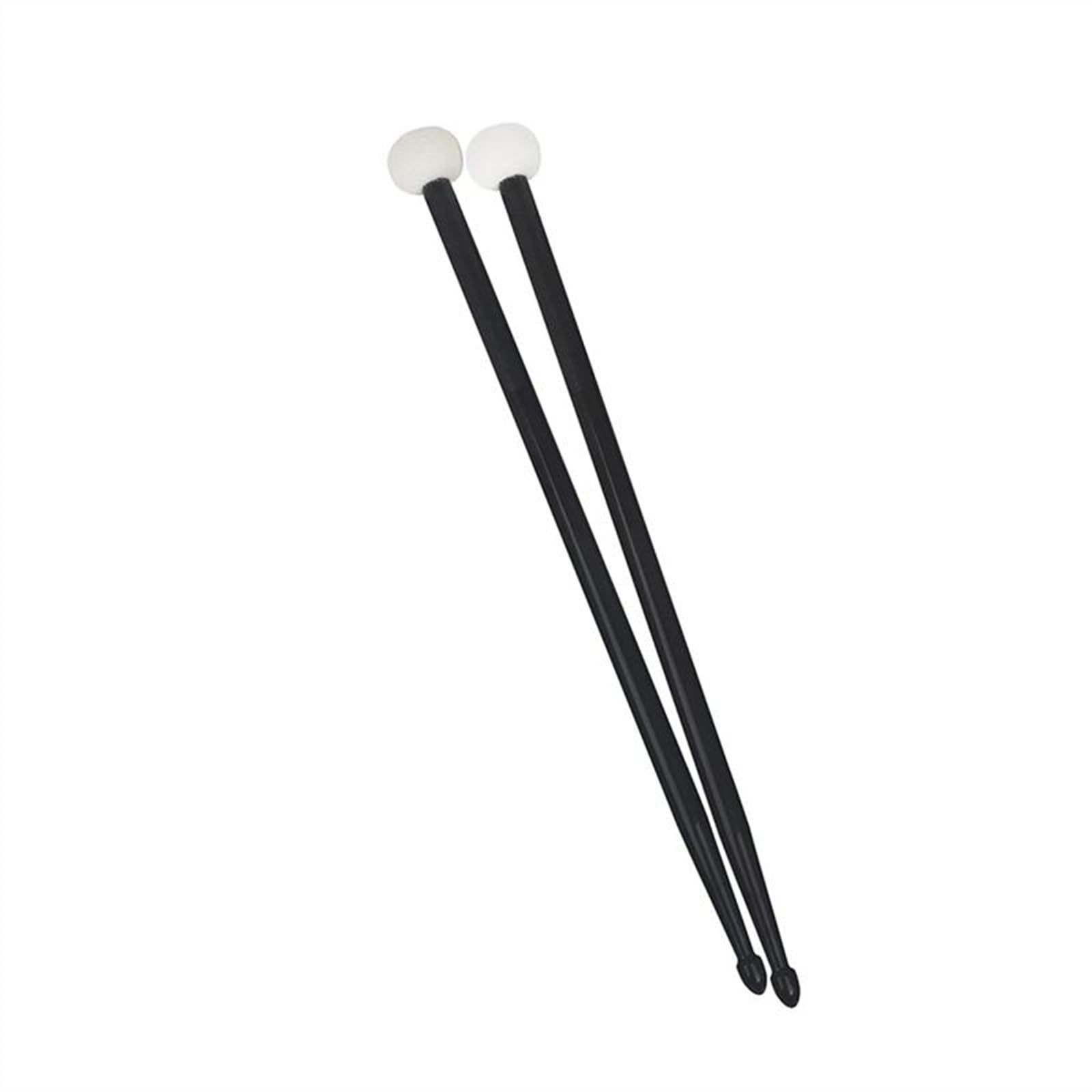 Baquetas De Percusión De Graves Antideslizantes, Baquetas De Doble Cara, Mazo De Tambor, Fieltro De Nailon, 1 Par Juego de Baquetas (Color : BK)