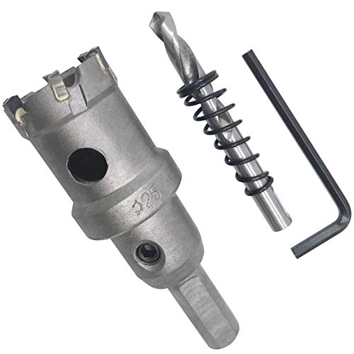 25mm TCT Hole Saw, 1” Cutting Diameter Tungsten Carbide Tipped Hole Cutter Opener