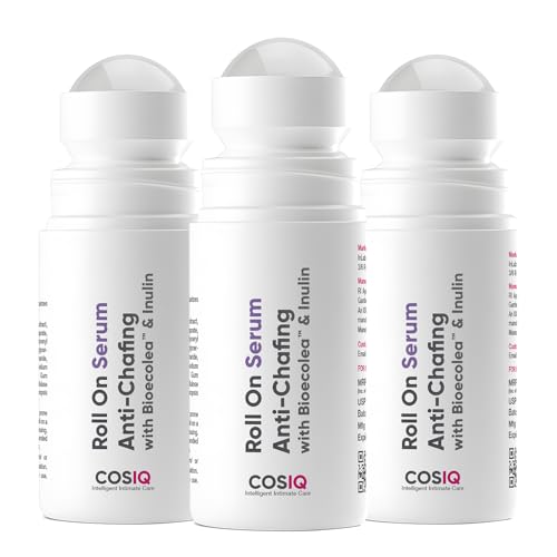 Image of Cos-IQ Anti-Chafing Roll-On Serum (Pack of 3 X 40ml)| Bioecolea & Inulin | Anti-Rash Serum for Intimate Areas | Reduces Inner Thigh Rashes from Sports| Prevents Sweat, Odor, Irritation & Rashes| 120ml