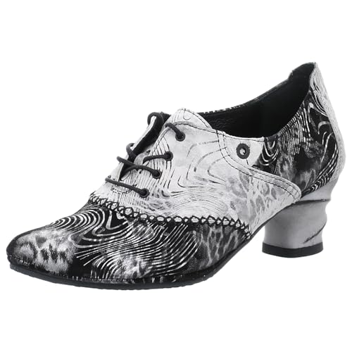 Damen Hochfrontpumps von Simen in Grau mit Schnürung und...