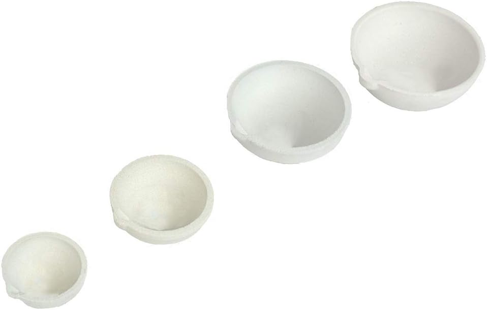 LTKJ Set of 4 Crucibles Melting Dishes Ceramic Casting Torch Melt Jewelry Gold-Silver 150/250/500/750g