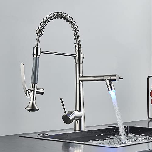 Robinet de cuisine mitigeur noir mat à double bec et ressort