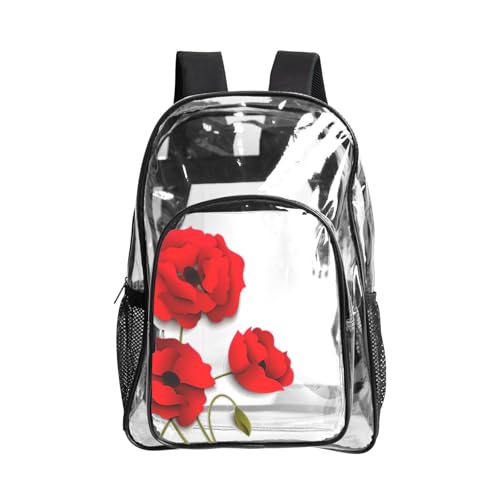 Sac à livres transparent imprimé coquelicot pour vos journées à la plage