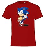 Hochwertiges Kinder T-Shirt Kinder T-Shirt Modell Sonic, Gr. 142/152 (12 Jahre), Rot