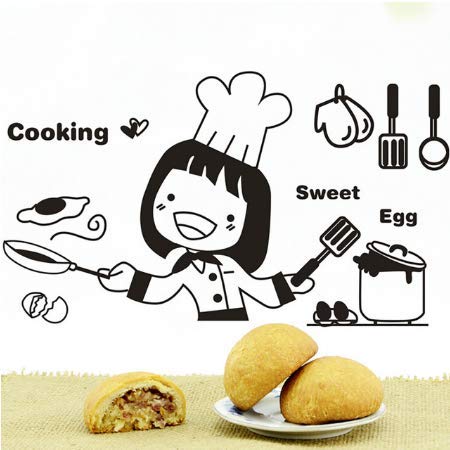 Preisvergleich Produktbild esealainjz Kitchen Light Wandaufkleber Cute Cook Pattern Stickers for Home