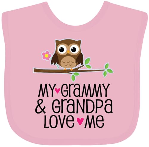 inktastic Grammy and Grandpa Love Me Owl Baby Bib
