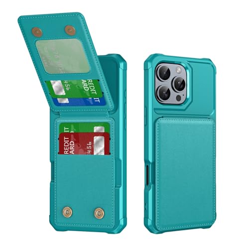Étui iPhone 17 vert en silicone rigide avec porte-cartes cuir