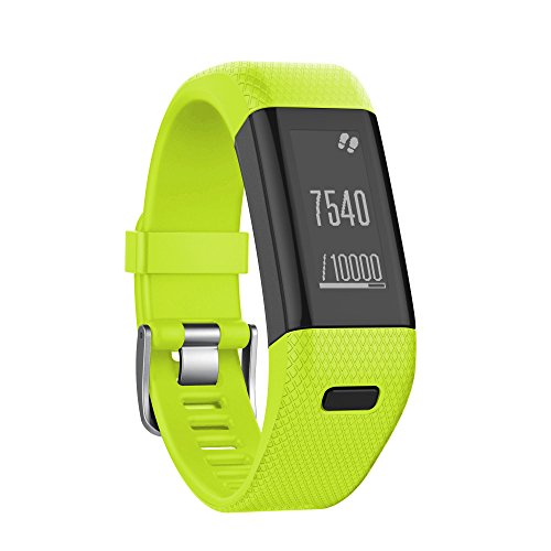 Yikamosi Compatible con Garmin Vivosmart HR+ Correa,de Silicona Suave Correa de Reloj Respirable Reemplaz Atar con Correa para Vivosmart HR+(NO Vivosmart HR,Green)