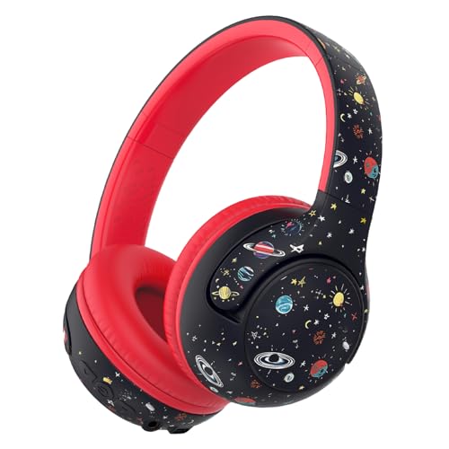 iClever BTH27 Toddler Headphones for 2+ Year Old-CPC Certified, 75/80dBA Safe Volume Limited, 74H Playtime, Bluetooth 5.4, BPA Free, Kids Bluetooth Headphones Aux Cord for Travel iPad, Black